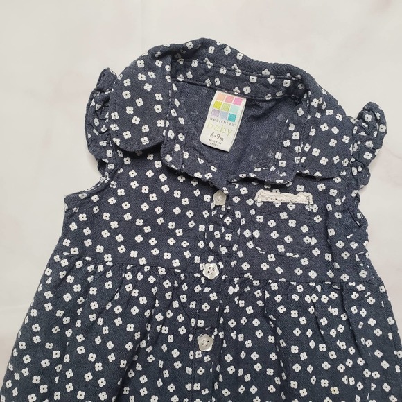 HEALTHEX blue dark chambray floral dress - Picture 3 of 5